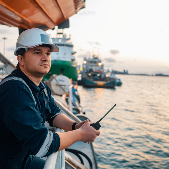 deck and engine department of a ship